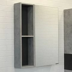 Зеркало-шкаф Comforty Франкфурт 60 бетон светлый/черный матовый L/R