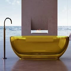 Прозрачная ванна ABBER Kristall AT9703Amber 170х75 желтая
