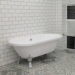 Акриловая ванна Radomir Леонесса 175х80 на ножках "лилия" Chrome, перламутр